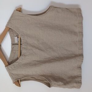 A New Day Linen Crop Tank Button Up Size Medium